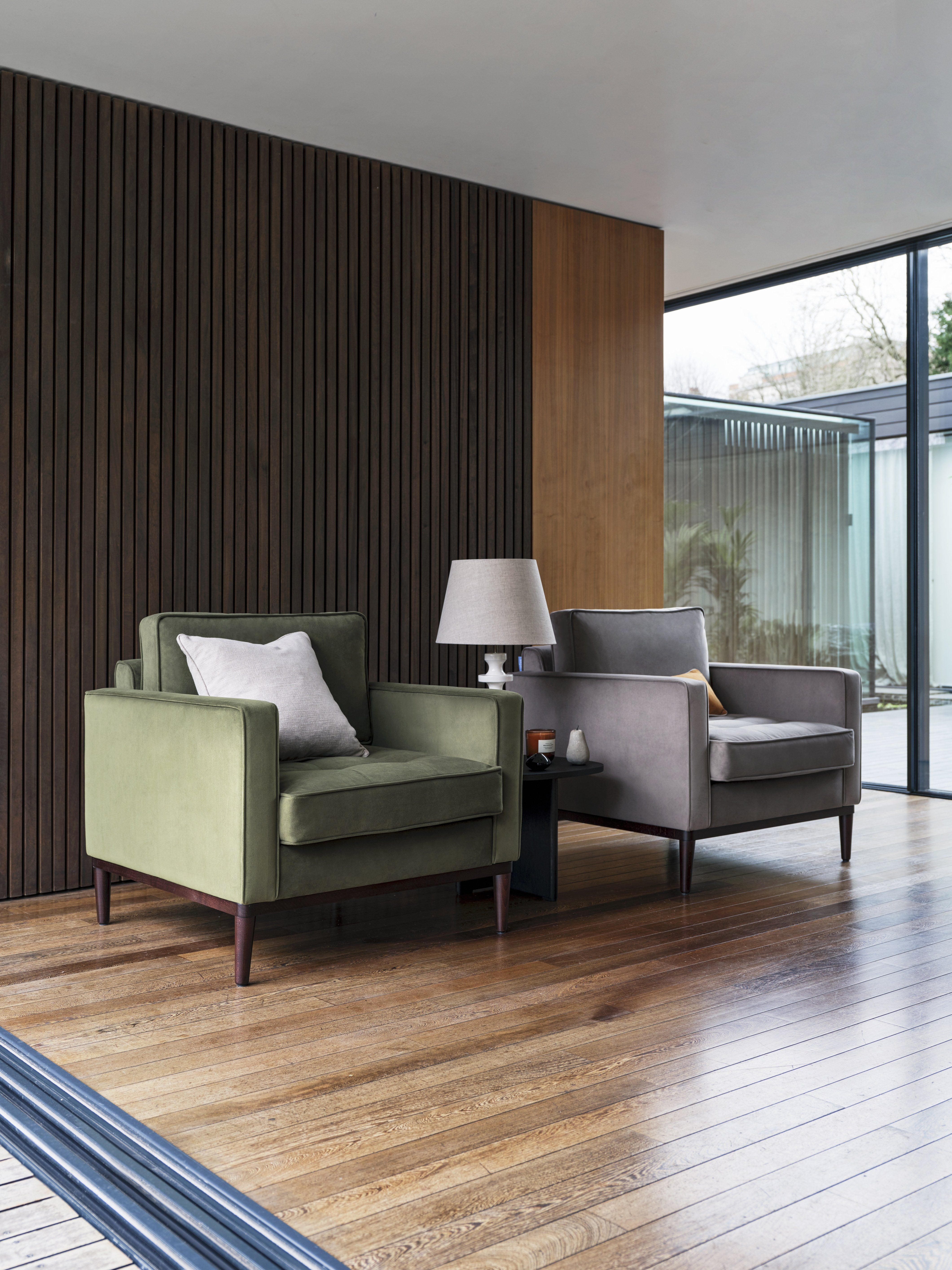 Mies Armchair Velvet Vine lifestyle