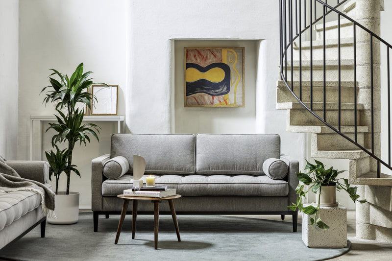 Mies 2-Seater Sofa Linen Shadow lifestyle