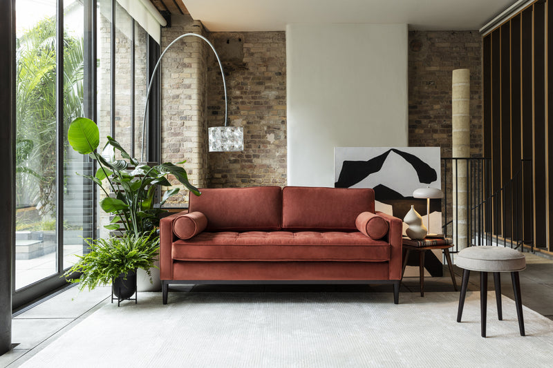 Mies 2-Seater Sofa Velvet Brick lifestyle