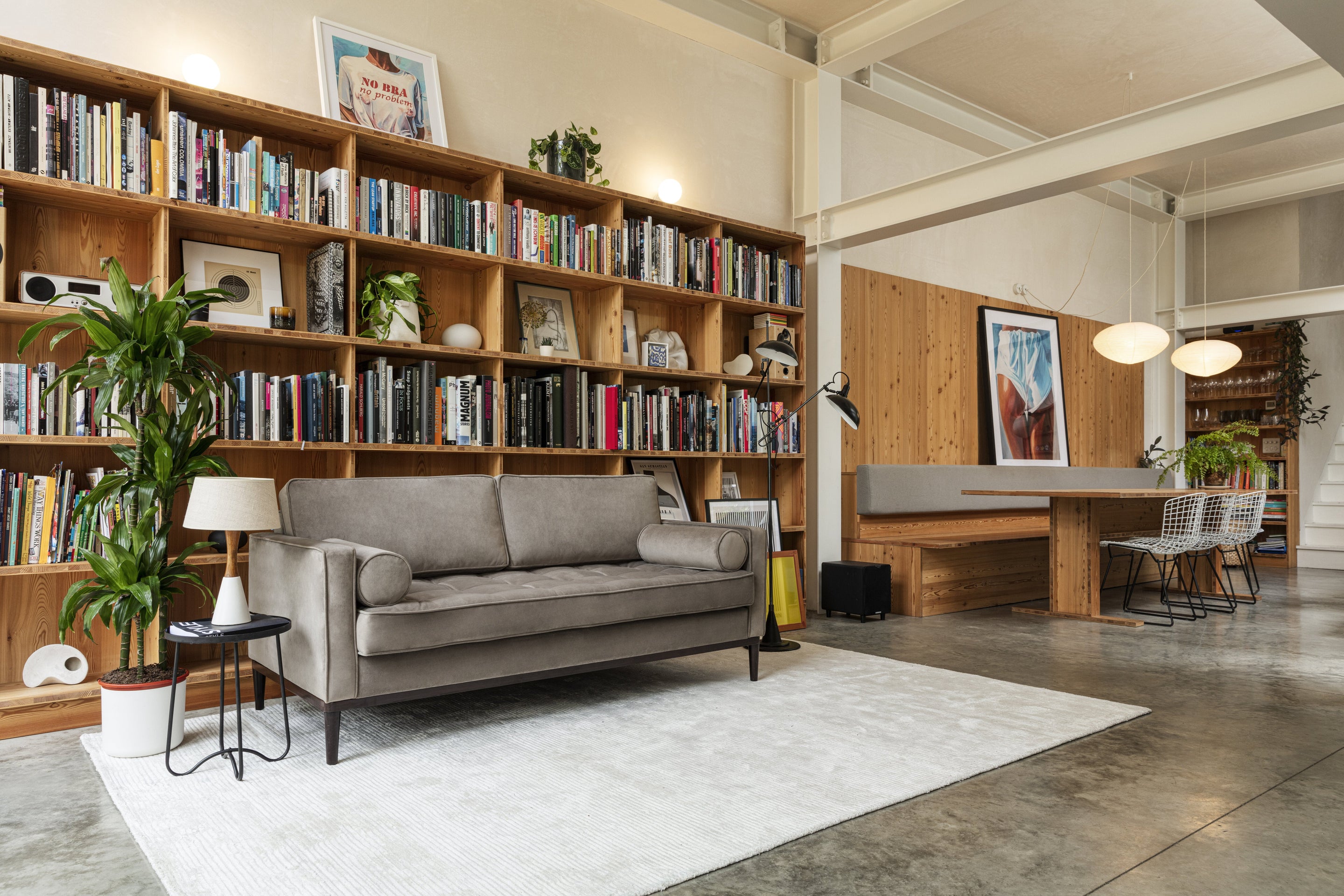 Mies 2-Seater Sofa Velvet Elephant lifestyle