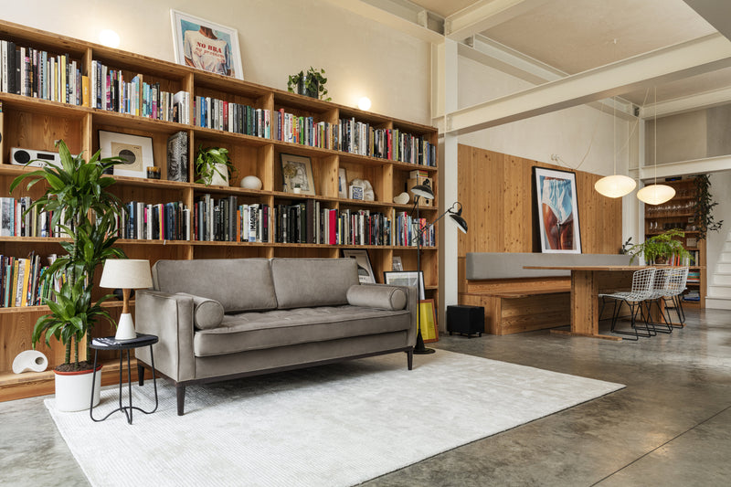 Mies 2-Seater Sofa Velvet Elephant lifestyle