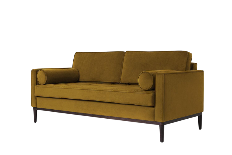 Mies 2-Seater Sofa — Velvet Mustard