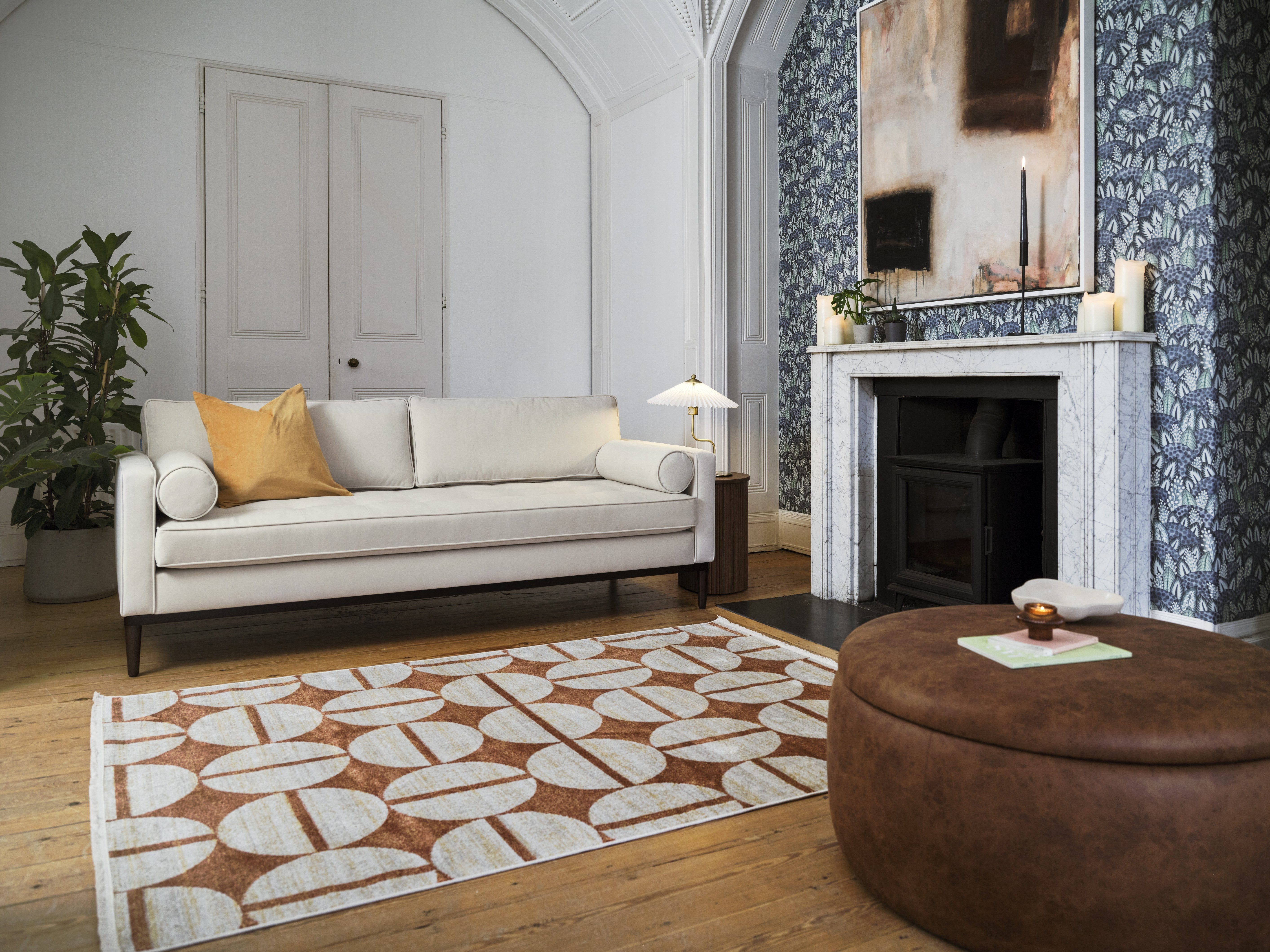 Mies 3-Seater Sofa Velvet Bone lifestyle