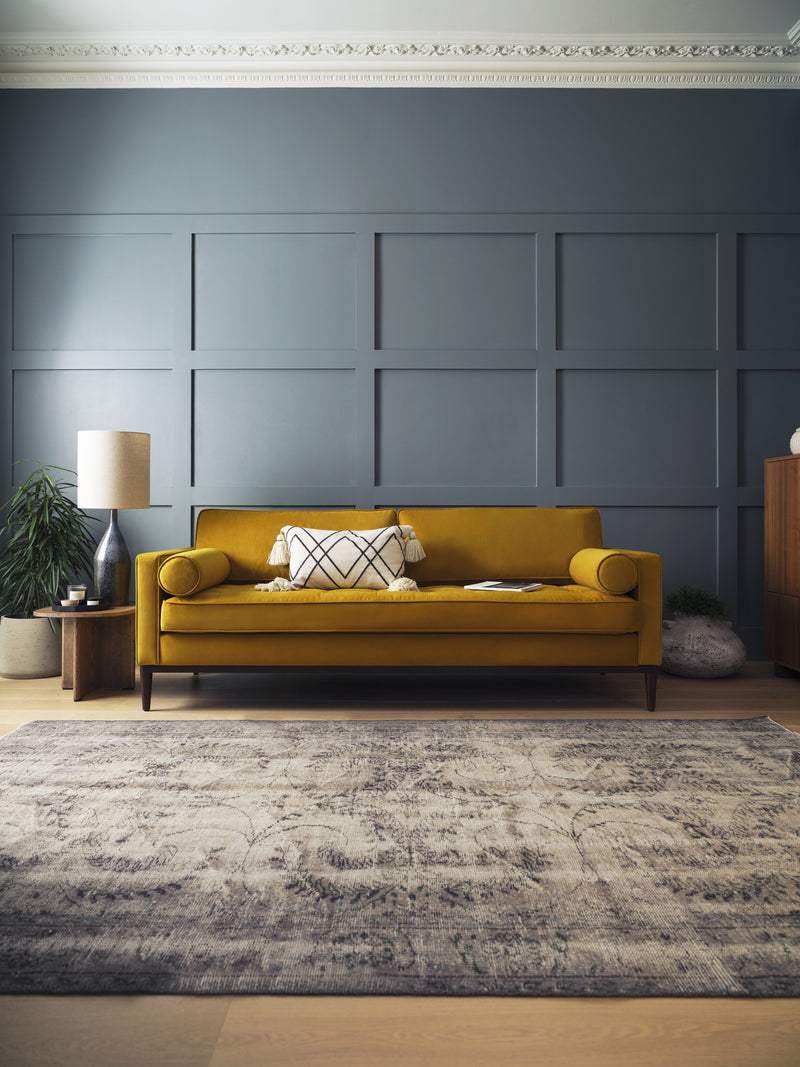 Mies 3-Seater Sofa Velvet Mustard lifestyle