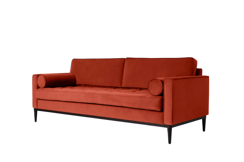 Mies 3-Seater Sofa — Velvet Paprika