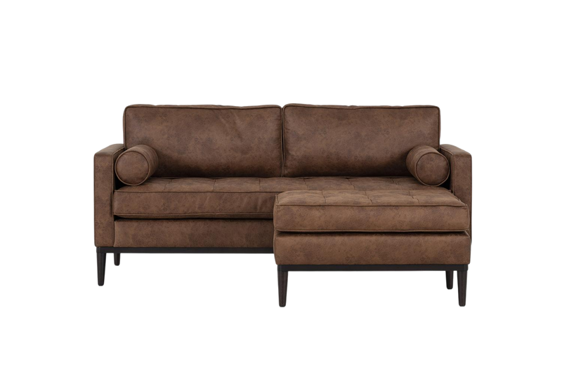 Mies 2-Seater Sofa with Ottoman — Fabric Chestnut