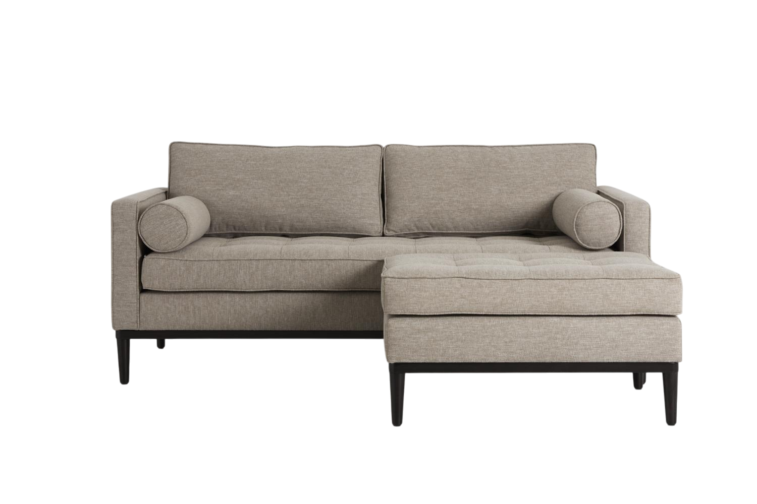 Mies 2-Seater Sofa with Ottoman — Linen Pumice