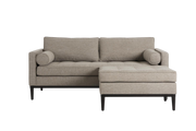 Mies 2-Seater Sofa with Ottoman — Linen Pumice