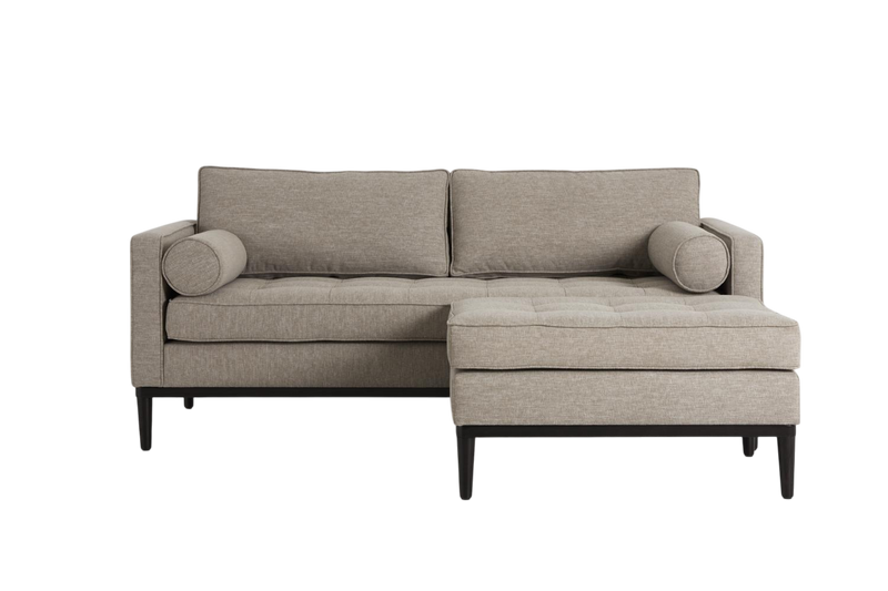 Mies 2-Seater Sofa with Ottoman — Linen Pumice
