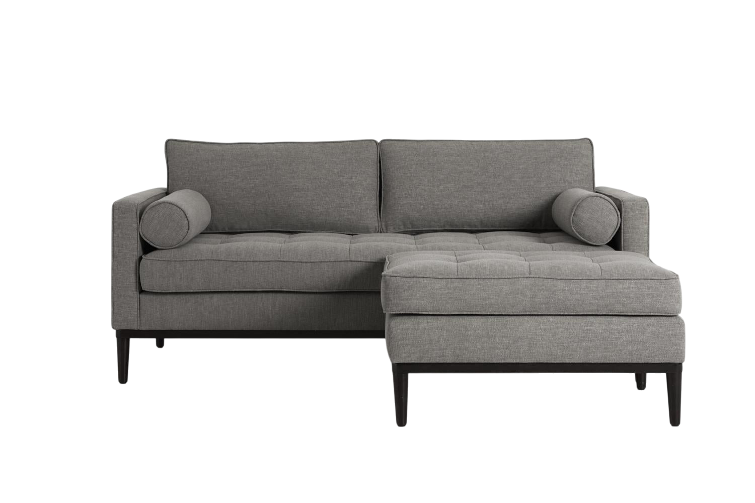 Mies 2-Seater Sofa with Ottoman — Linen Shadow