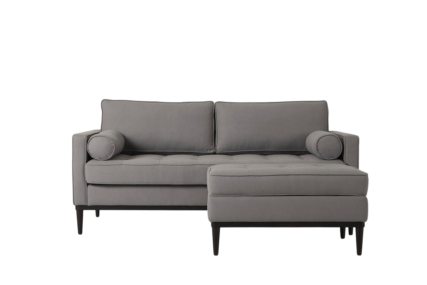 Mies 2-Seater Sofa with Ottoman — Linen Risso
