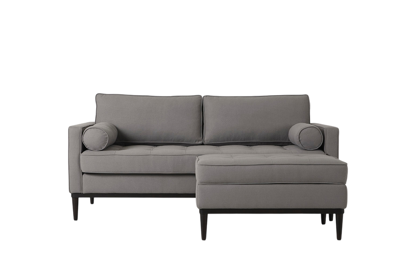 Mies 2-Seater Sofa with Ottoman — Linen Risso