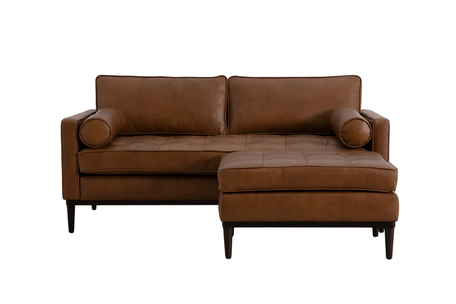 Mies 2-Seater Sofa with Ottoman — Real Leather Maple
