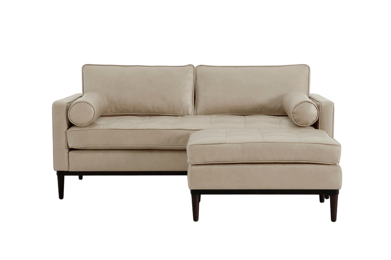 Mies 2-Seater Sofa with Ottoman — Real Leather Oyster