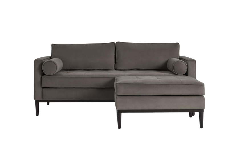 Mies 2-Seater Sofa with Ottoman — Velvet Elephant