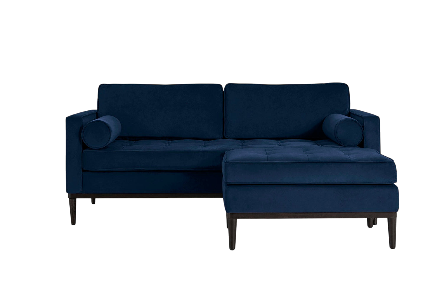 Mies 2-Seater Sofa with Ottoman — Velvet Indigo