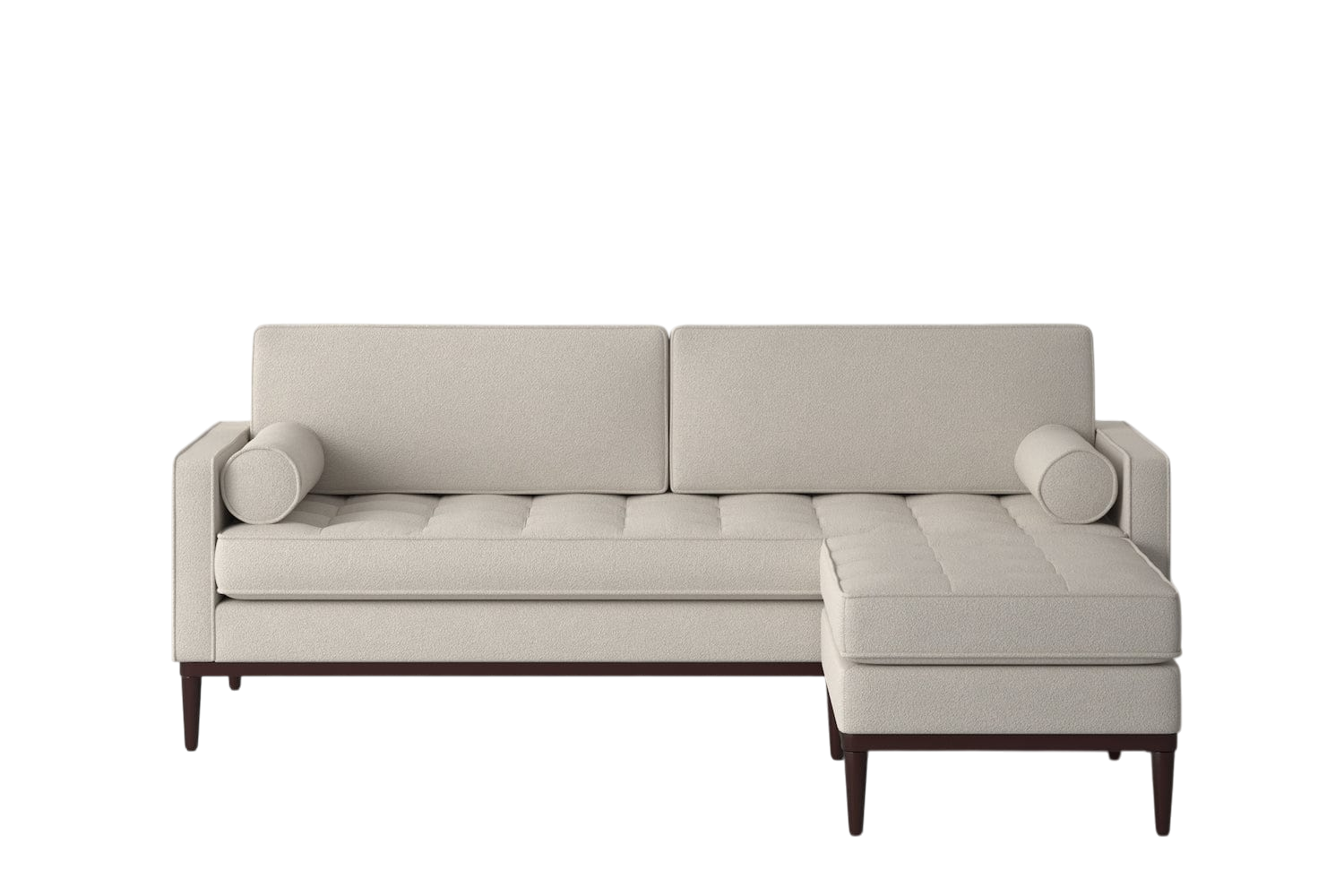 Mies 3-Seater Sofa with Ottoman — Boucle Ivory