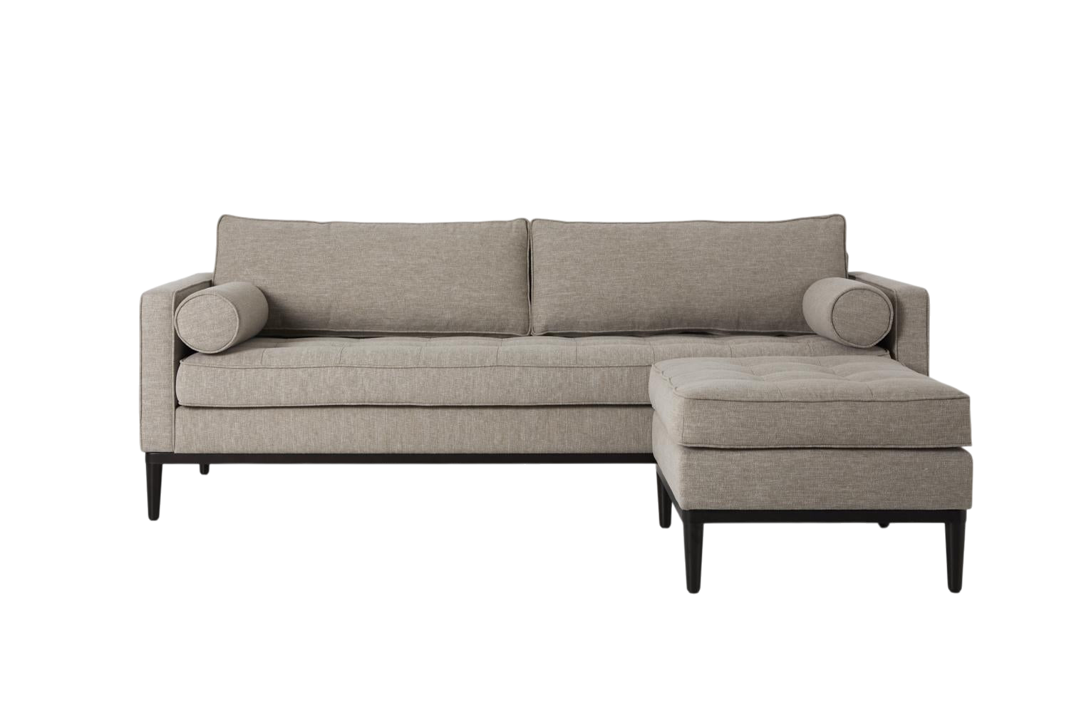 Mies 3-Seater Sofa with Ottoman — Linen Pumice