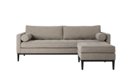 Mies 3-Seater Sofa with Ottoman — Linen Pumice