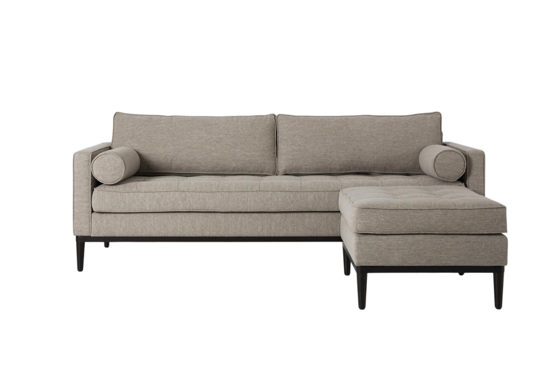 Mies 3-Seater Sofa with Ottoman — Linen Pumice