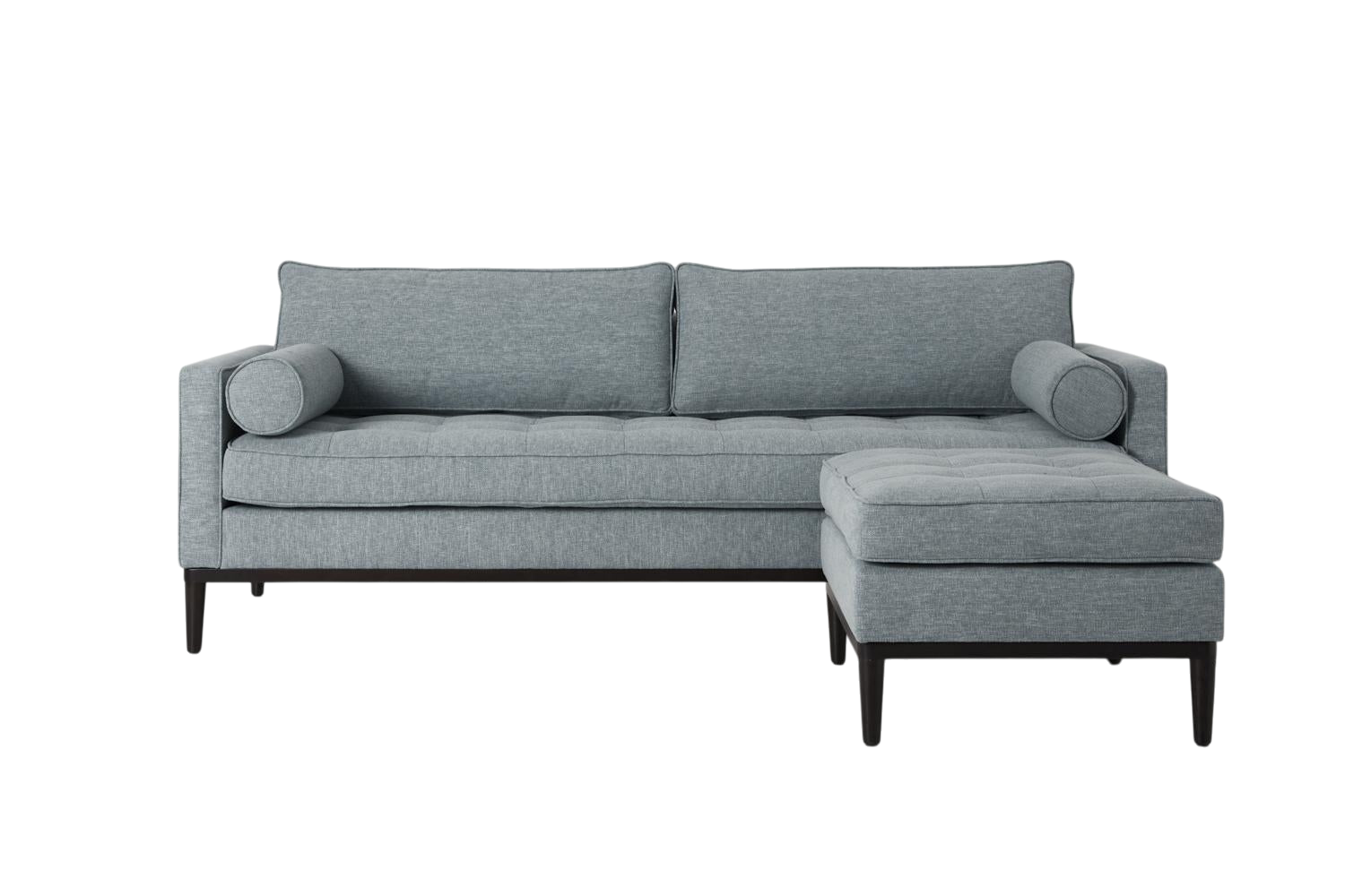 Mies 3-Seater Sofa with Ottoman — Linen Seaglass