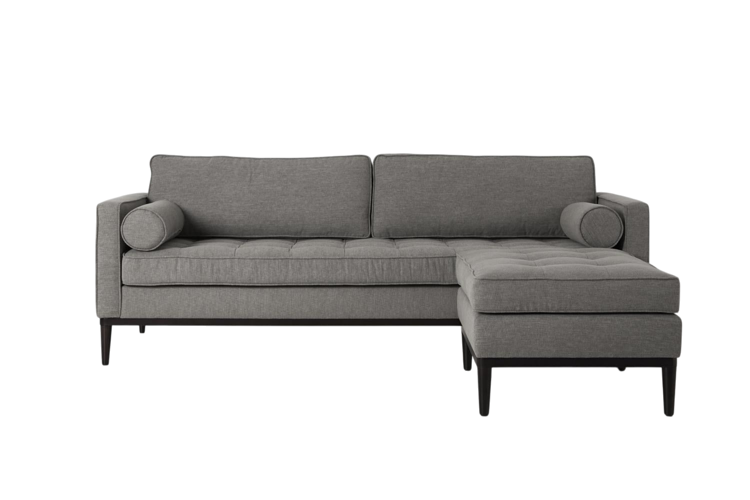 Mies 3-Seater Sofa with Ottoman — Linen Shadow