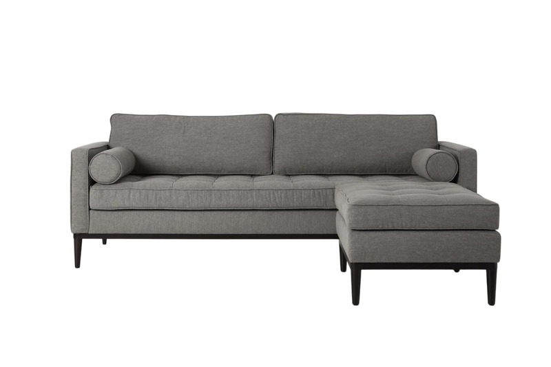 Mies 3-Seater Sofa with Ottoman — Linen Shadow