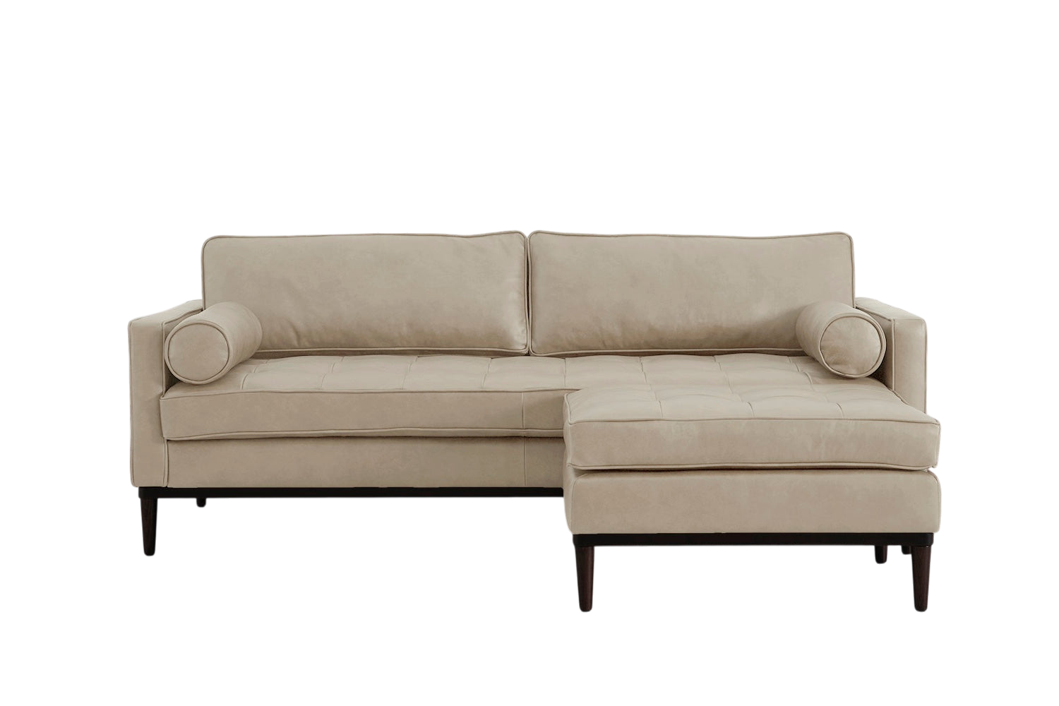 Mies 3-Seater Sofa with Ottoman — Real Leather Oyster