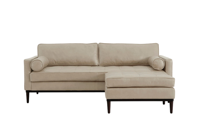 Mies 3-Seater Sofa with Ottoman — Real Leather Oyster