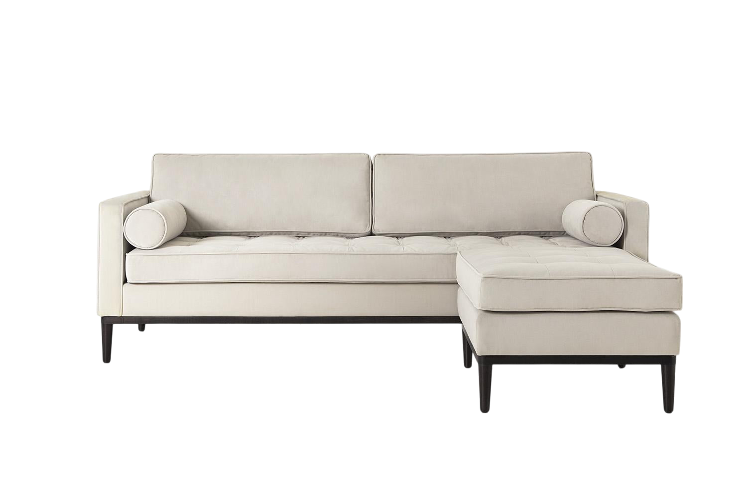 Mies 3-Seater Sofa with Ottoman — Velvet Bone