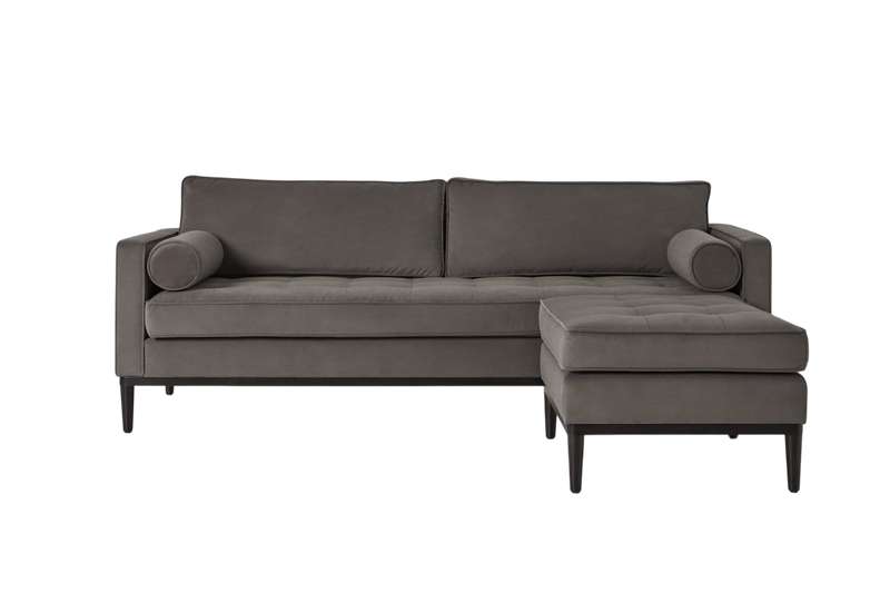 Mies 3-Seater Sofa with Ottoman — Velvet Elephant