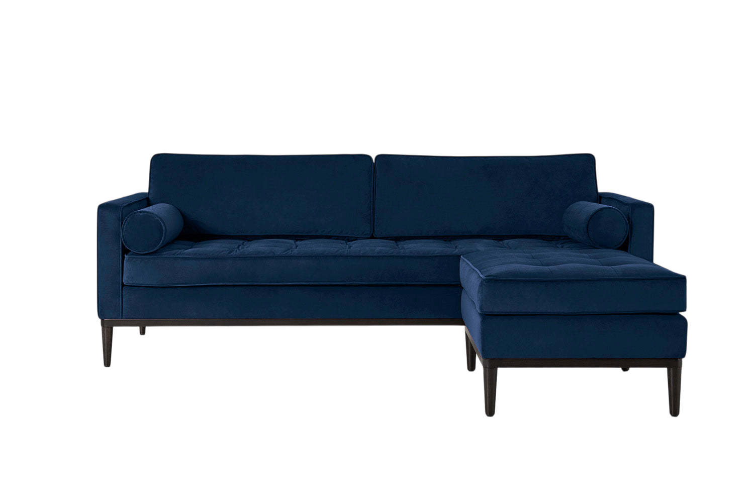 Mies 3-Seater Sofa with Ottoman — Velvet Indigo