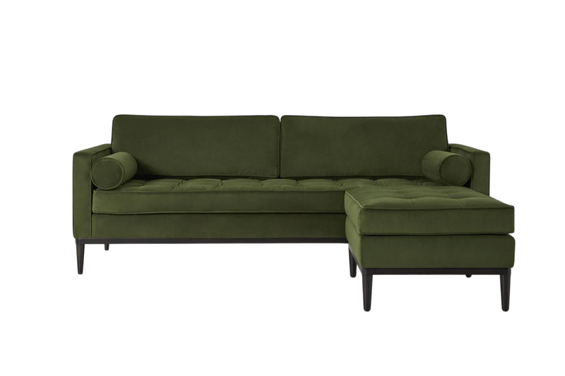 Mies 3-Seater Sofa with Ottoman — Velvet Vine