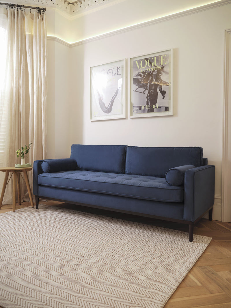 Mies 3-Seater Sofa Bed Velvet Teal lifestyle