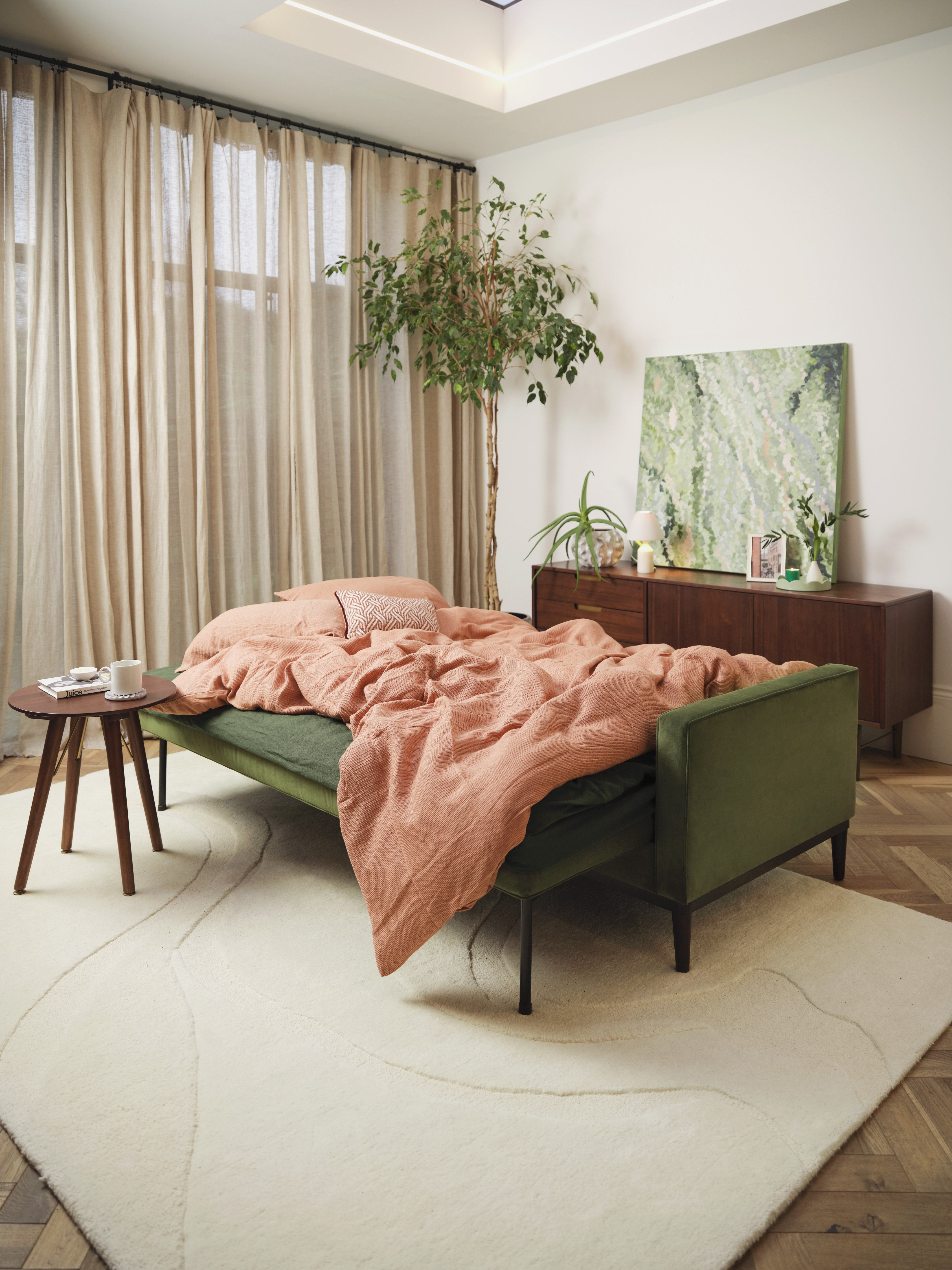 Mies 3-Seater Sofa Bed Velvet Vine lifestyle