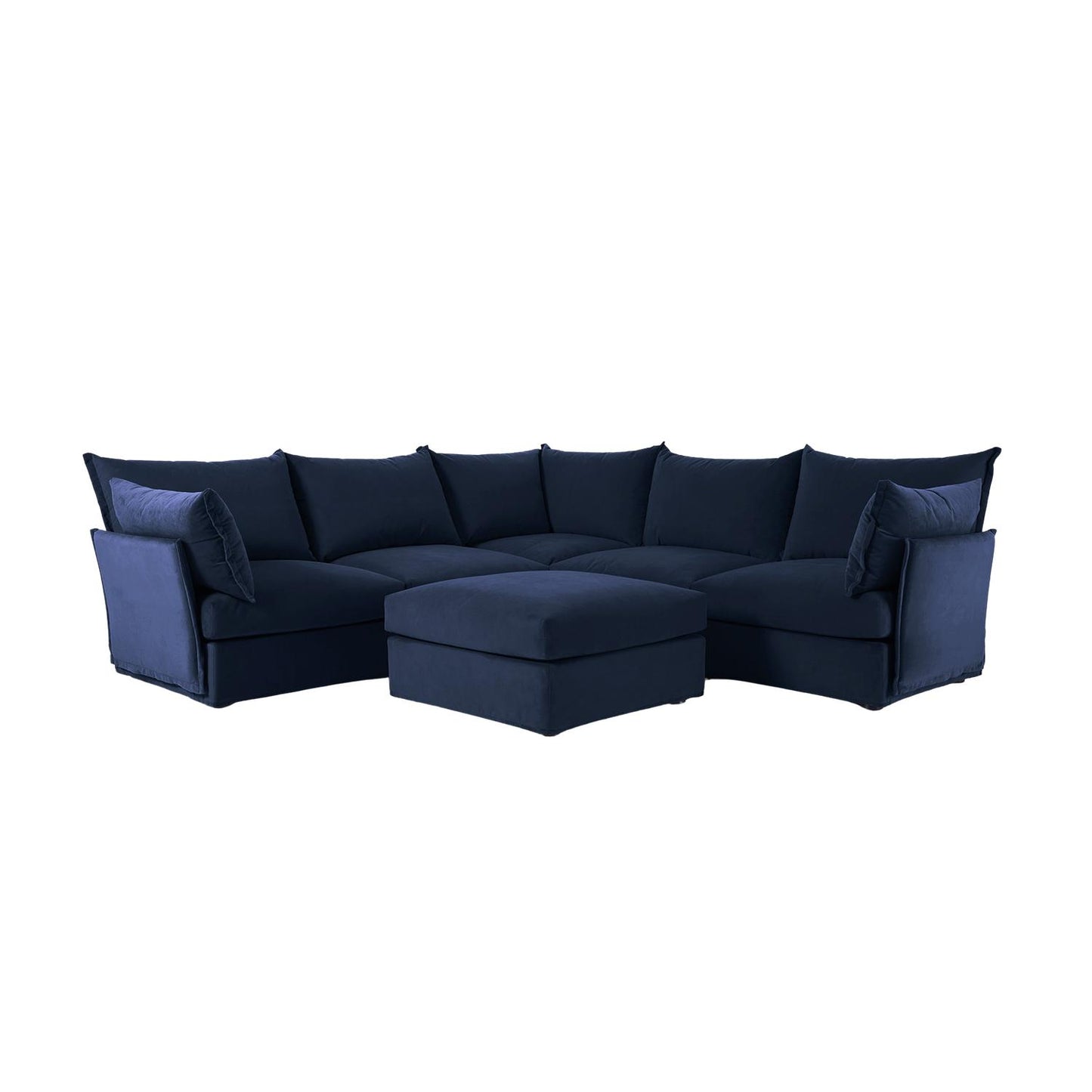 Model 06 Corner Sofa with Ottoman Eco Velvet
