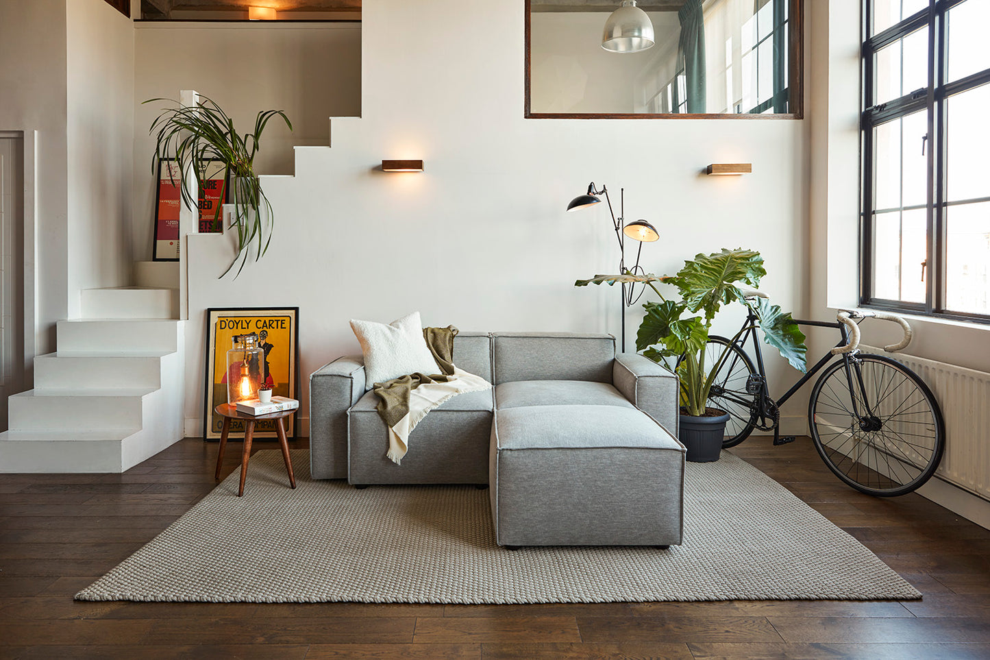 Model 03 2 Seater Chaise Sofa Linen