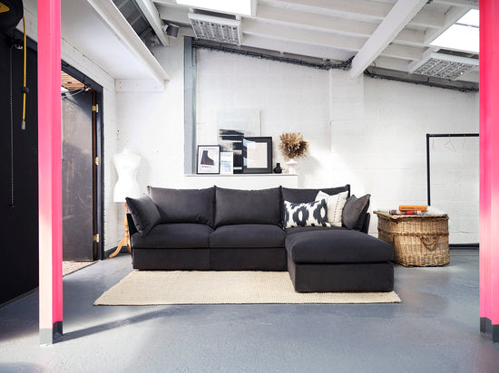 Model 06 3 Seater Chaise Sofa Velvet