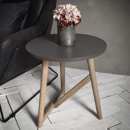 Hamar Round Side Table Grey Gallery Direct Homebound