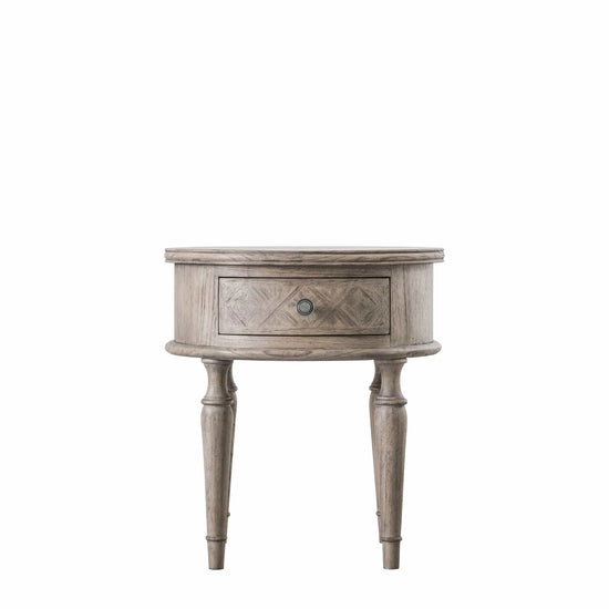 Mustique Round 1 Drawer Side Table Gallery Direct Homebound