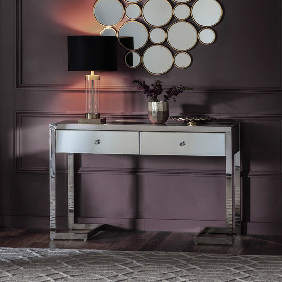 Cutler 2 Drawer Mirrored Console Gallery Direct Homebound