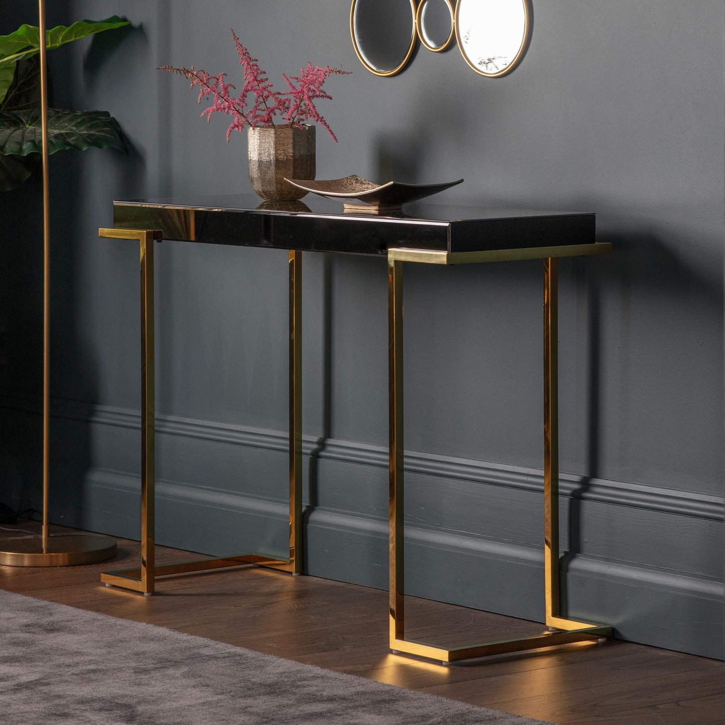 Delray Black Mirrored Console Gallery Direct Homebound