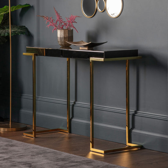 Delray Black Mirrored Console Gallery Direct Homebound
