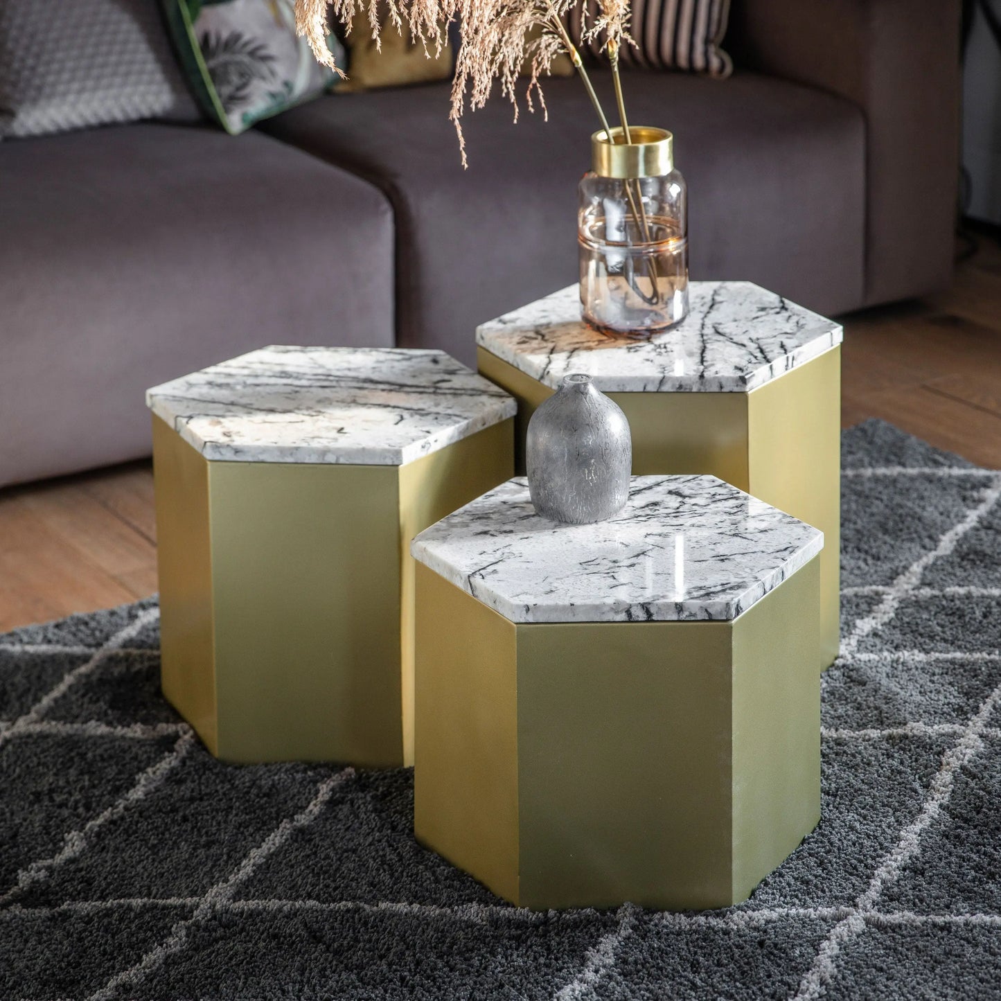 Lydden Side Table Gold - Size Options Gallery Direct Homebound