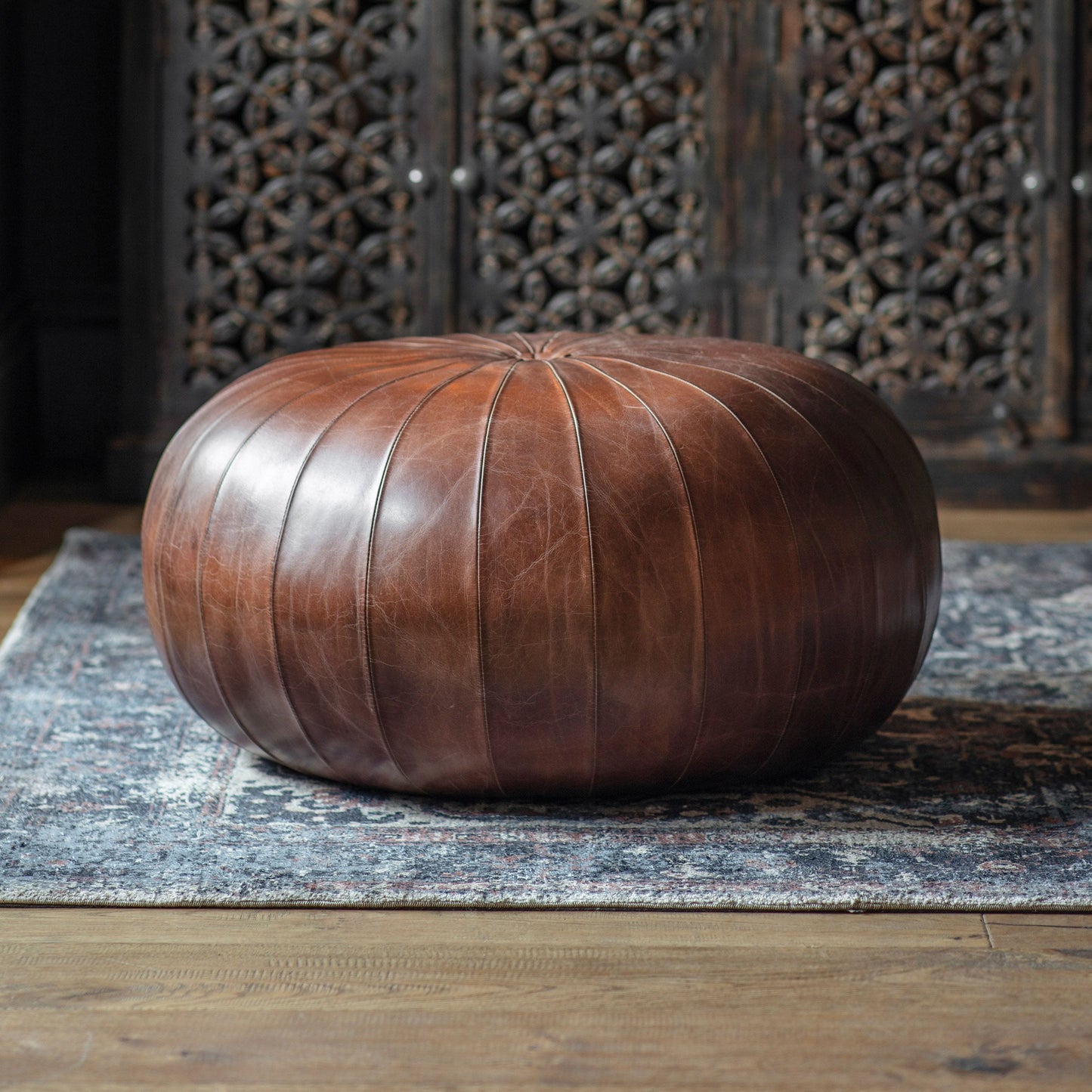 Banbridge Leather Pouffe Gallery Direct Homebound