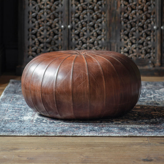 Banbridge Leather Pouffe Gallery Direct Homebound