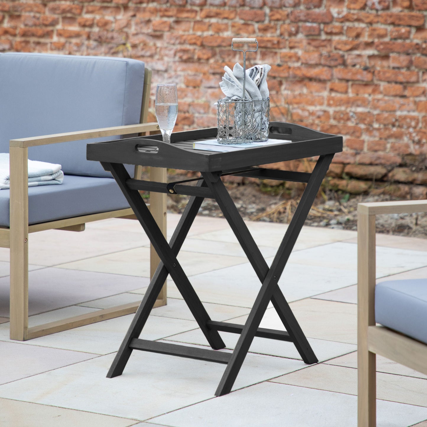 Volos Tray Table Charcoal - Colour Options Gallery Direct Homebound
