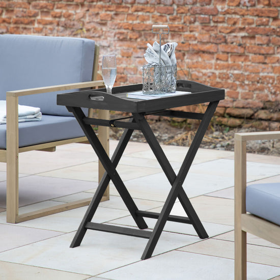 Volos Tray Table Charcoal - Colour Options Gallery Direct Homebound