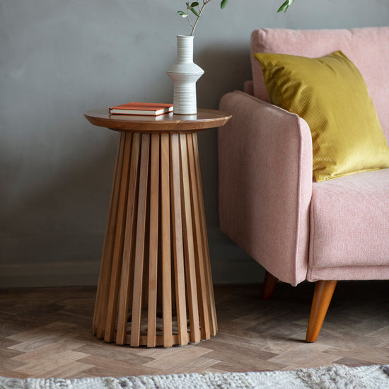 Brookland Slatted Side Table Gallery Direct Homebound