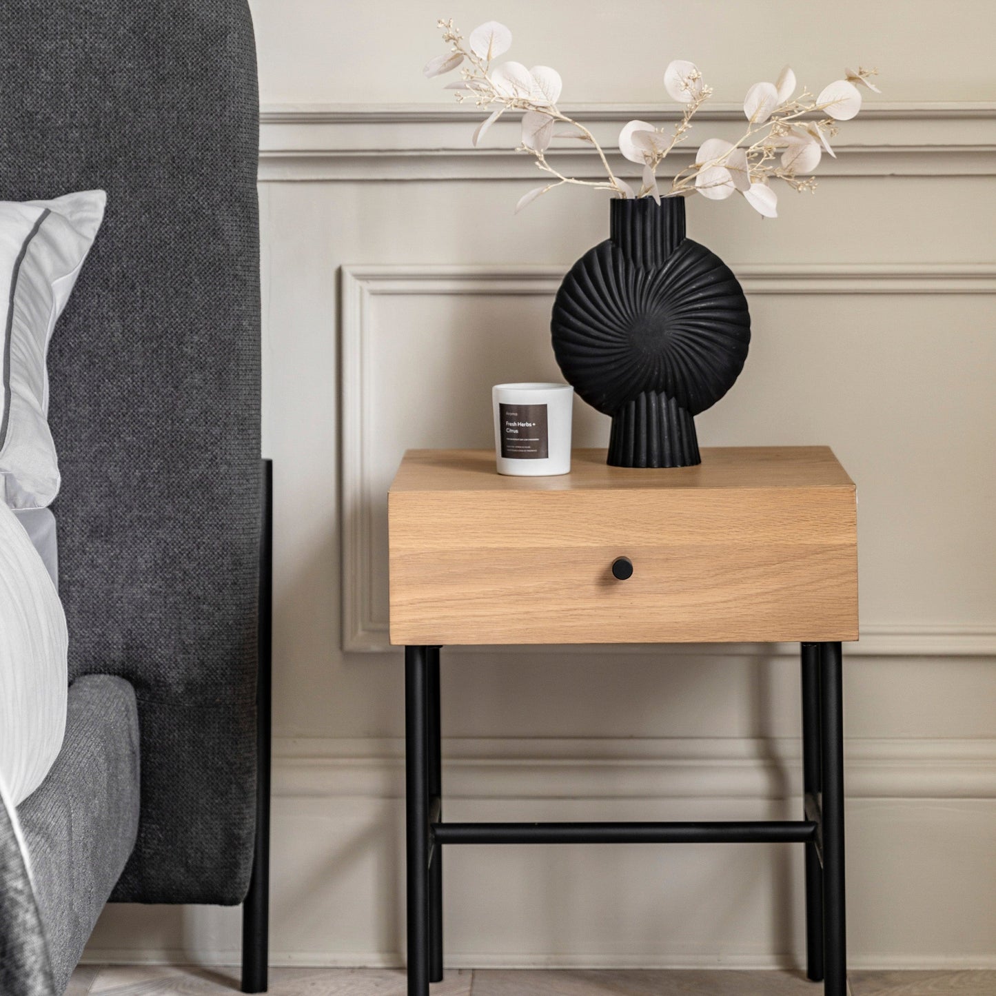 Ashdown 1 Drawer Bedside Natural Gallery Direct Homebound